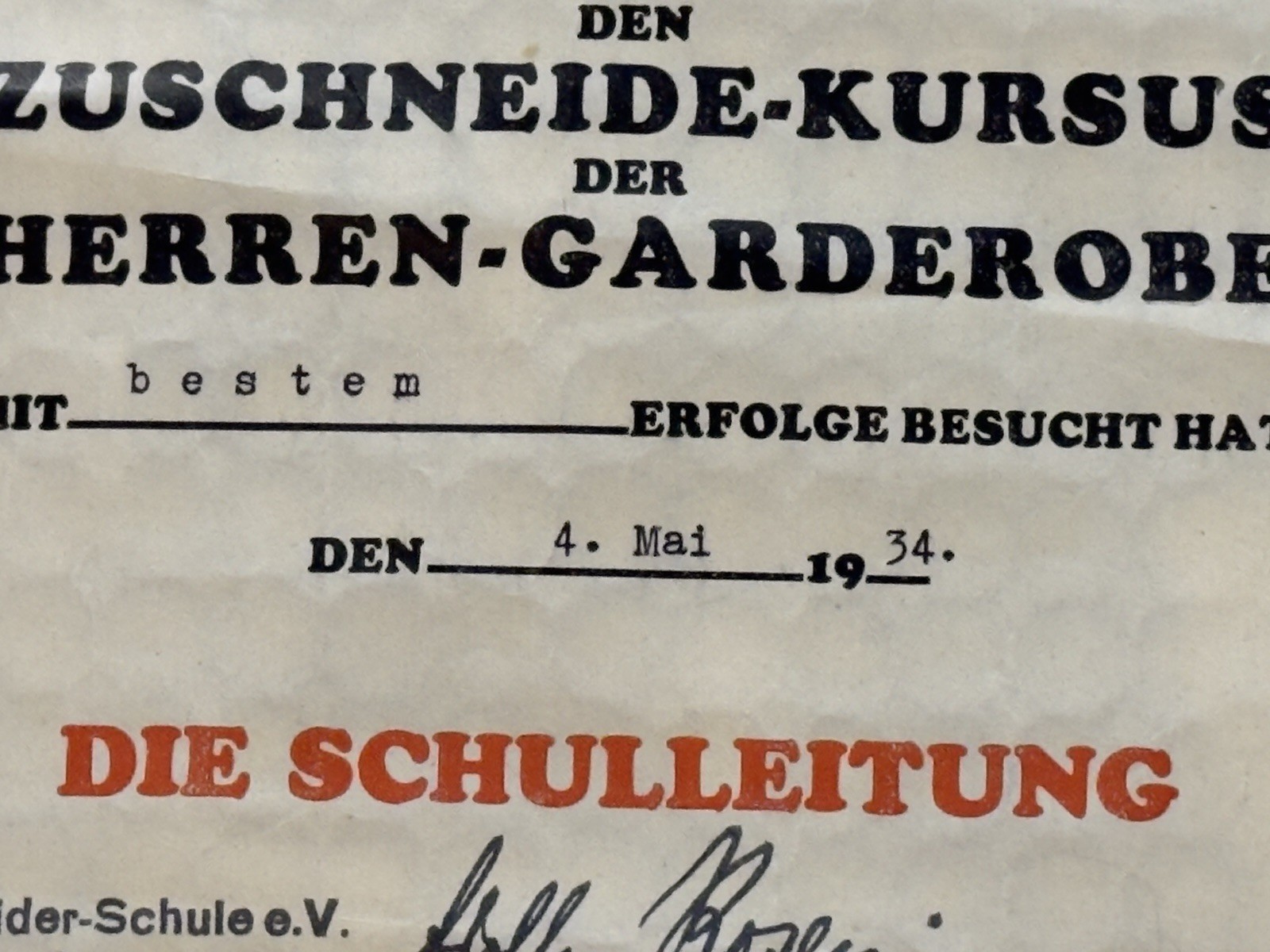 German Tailor Certificate Lot 1934–1941 Munich Meister Sewing Documents