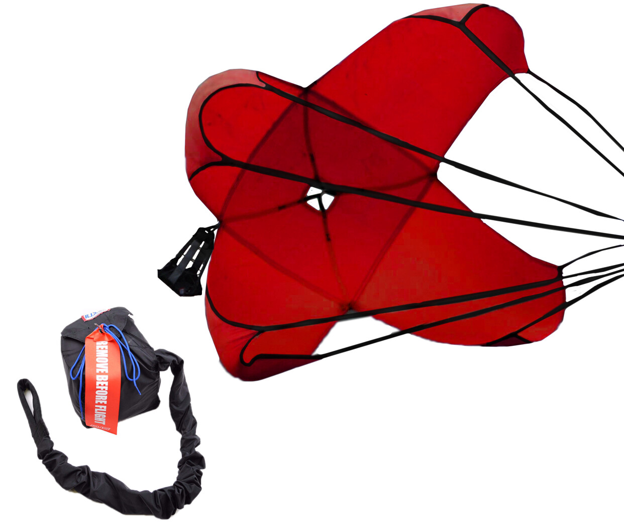 RJS RACING EQUIPMENT DRAG PARACHUTE SPRING LOADED RED DRAG CHUTE 7000404