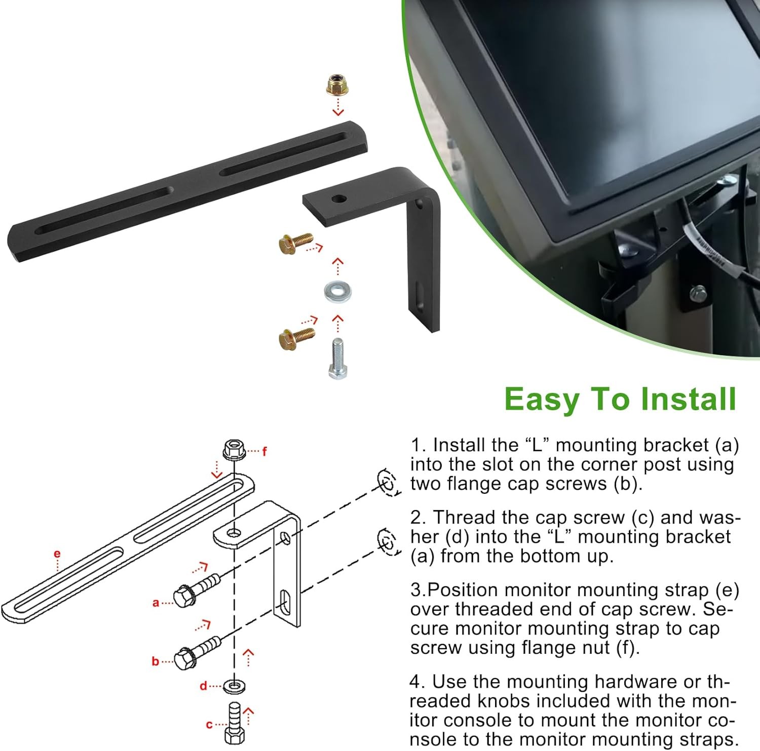 BE23519 Monitor Mounting Bracket Kit for John Deere 100, 435, 450E, 450M, 456...
