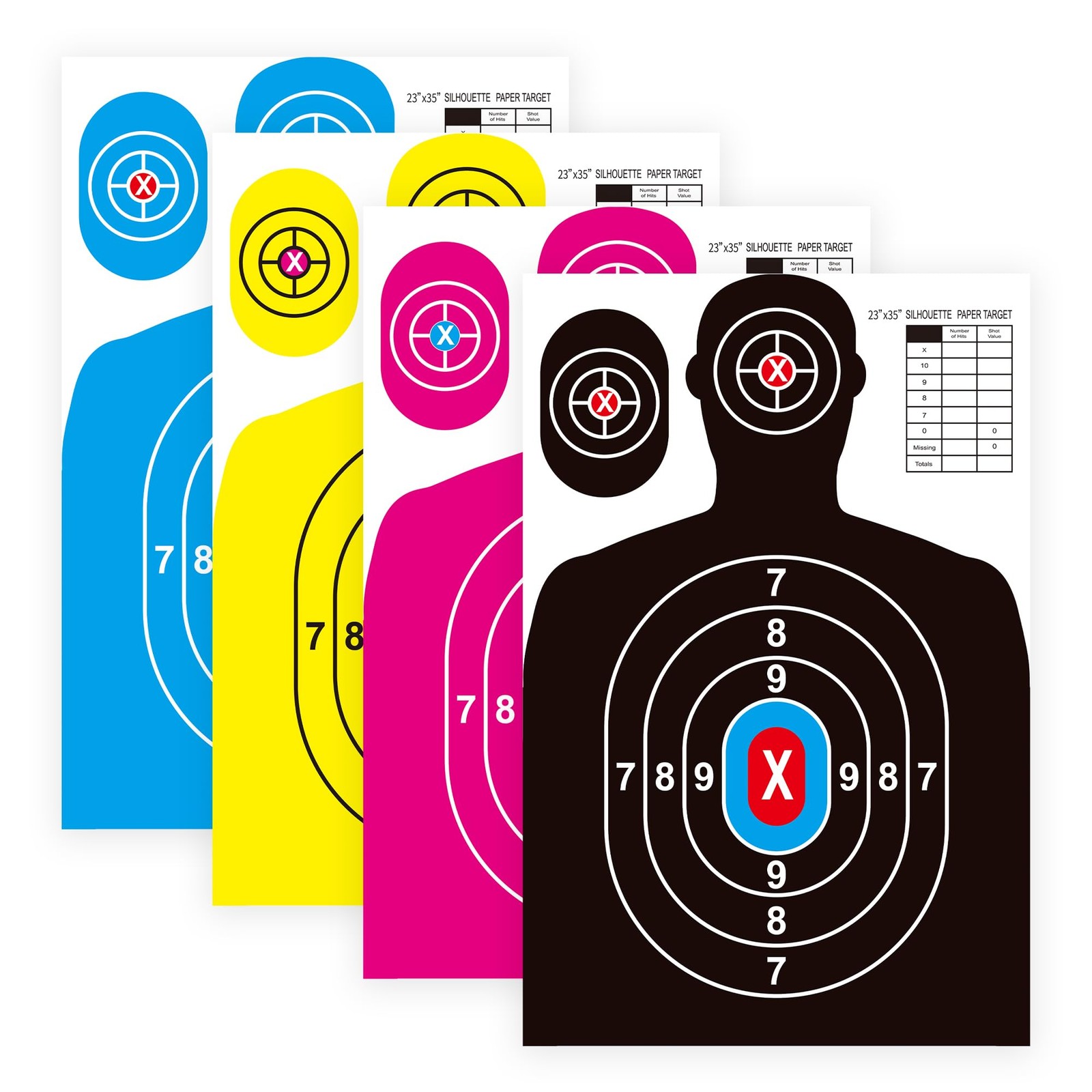 Paper Shooting Targets for Range Bulk 23"×35" Silhouette 12PC, Multicolor