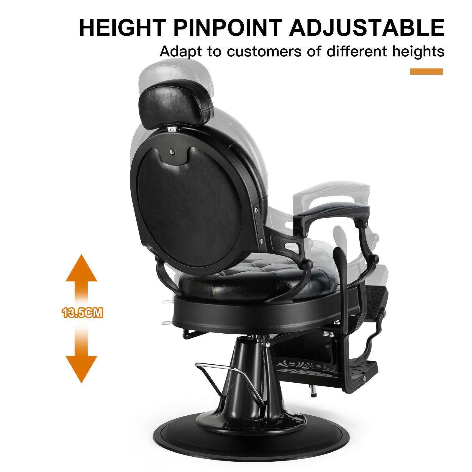 Metal Vintage Heavy Duty Recline Barber Chair Salon Beauty All Purpose Equipment