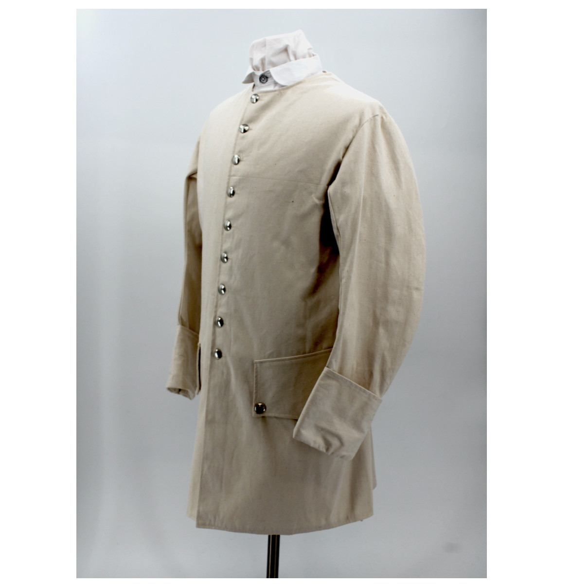 Colonial Period Osnaburg Sleeved Waistcoat - F&I, Revolutionary War - Size 46
