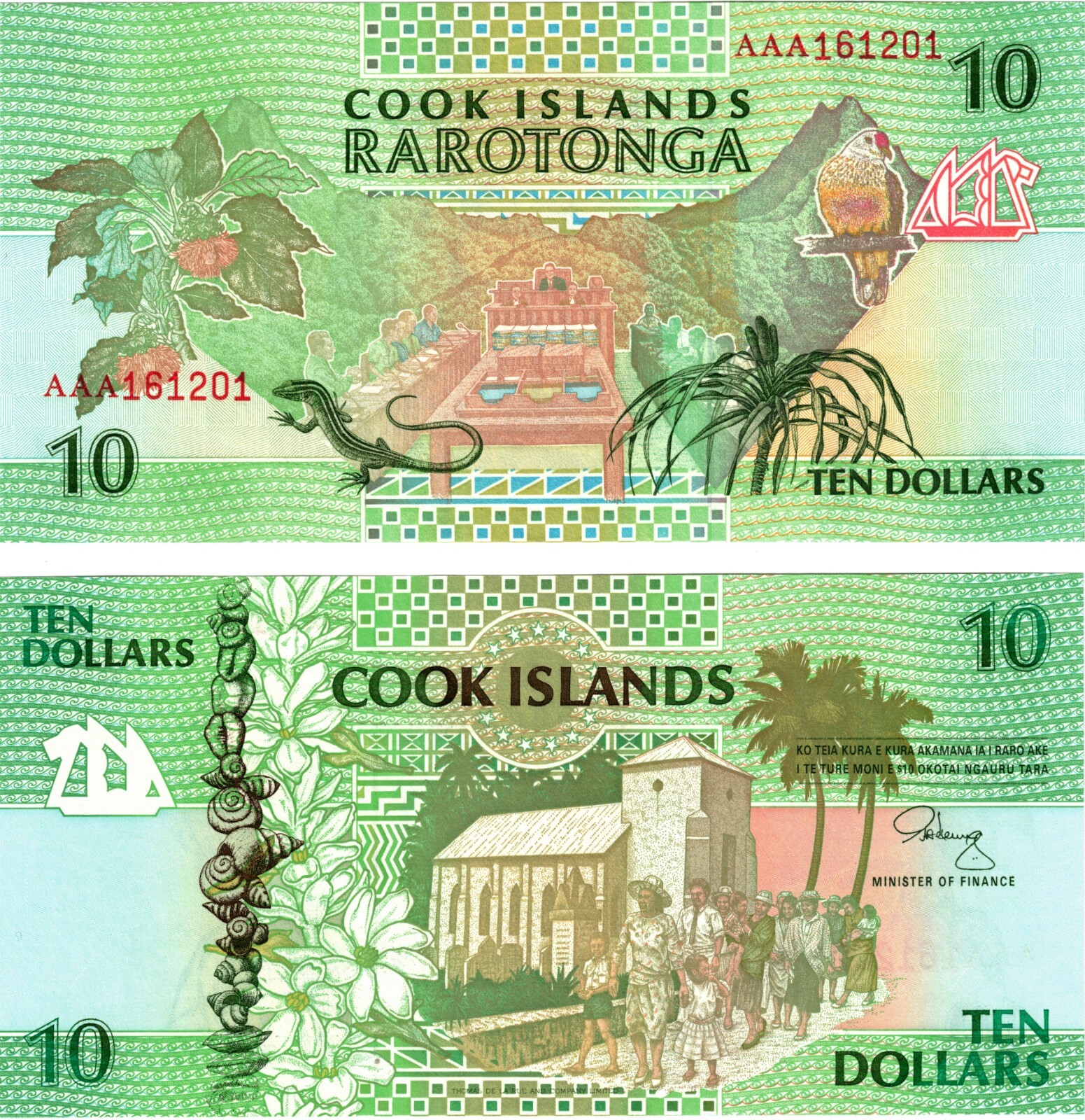 1992 Cook Islands 10$ banknote  UNC P8