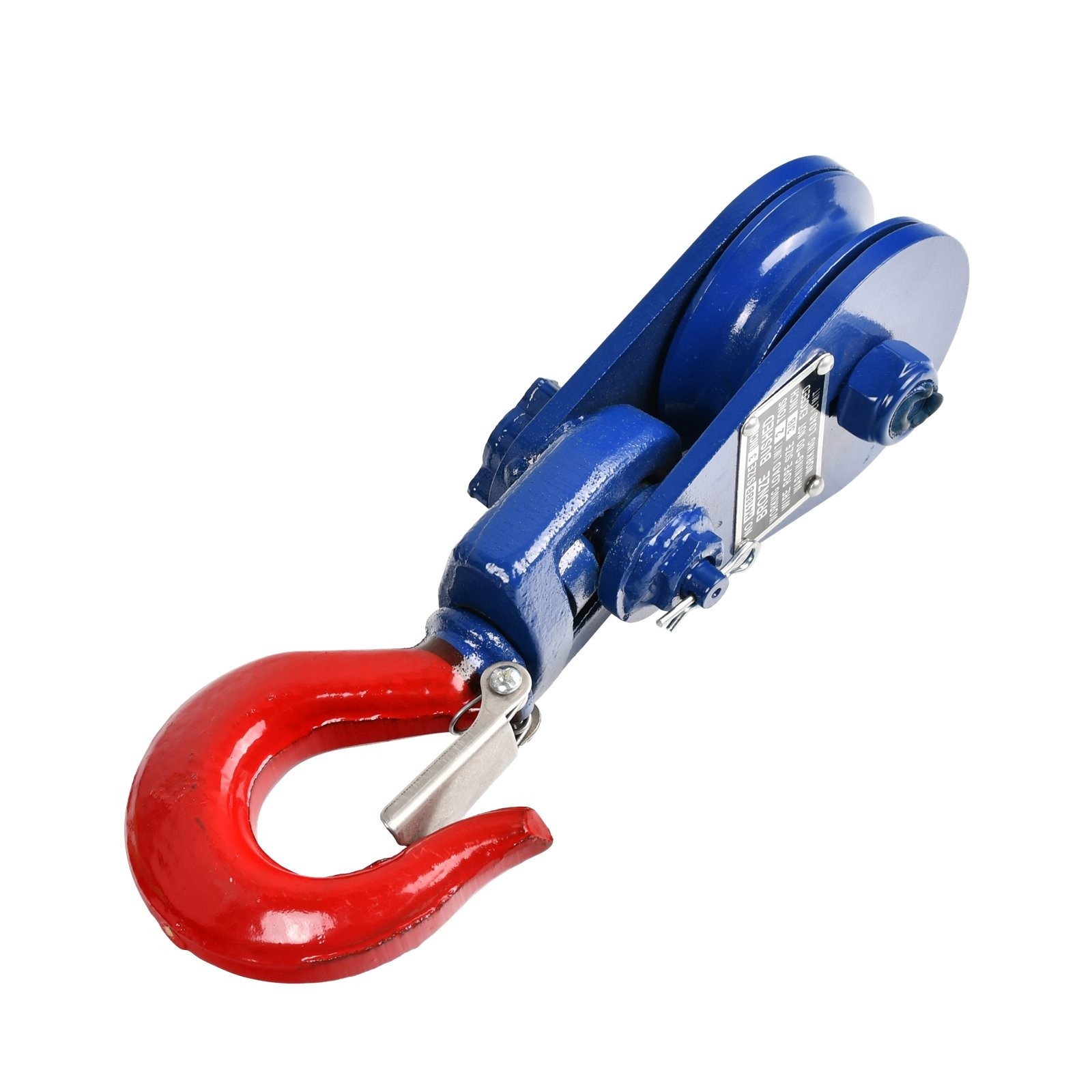 2 Ton Snatch Block with Swivel Hook Safety Latch 3" Sheave 3/8" Cable Wire Rope