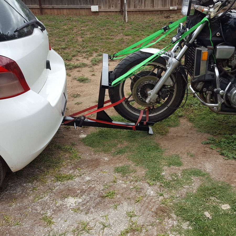 For 2'' Receiver Durable Motorcycle Trailer Carrier Tow Dolly Hauler Hitch Rack