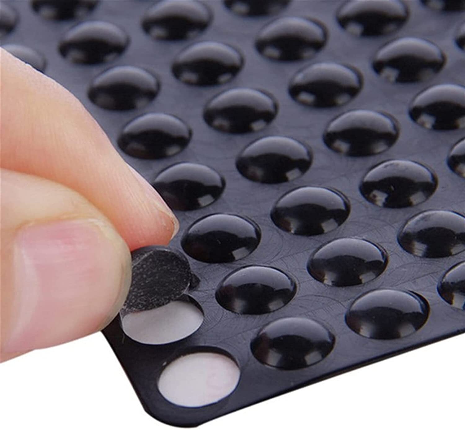 100pcs Drawer Rubber Bumpers Pads Black Cabinet Door Dots Self Adhesive Feet