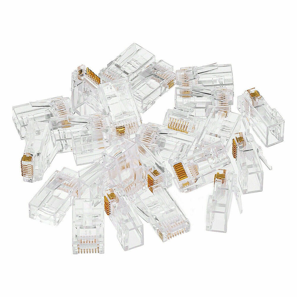 100pcs RJ45 Pass Through Modular Plug Network Cable Connector End 8P8C CAT6 CAT5