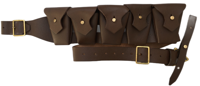 1903 Pattern Leather Five Pocket Bandolier for Jawa Costume (Pebble Leather)