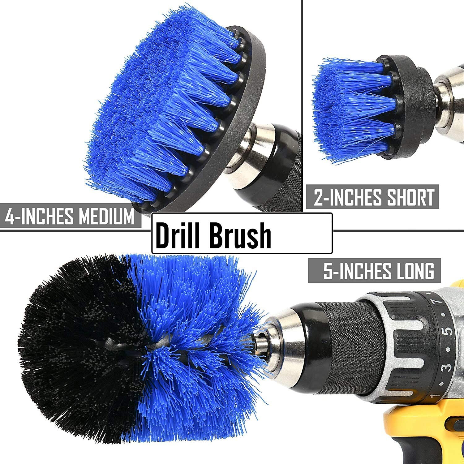 Drill Brushes Set 3Pcs Tile Grout Power Scrubber Cleaner Spin Tub Shower Wall