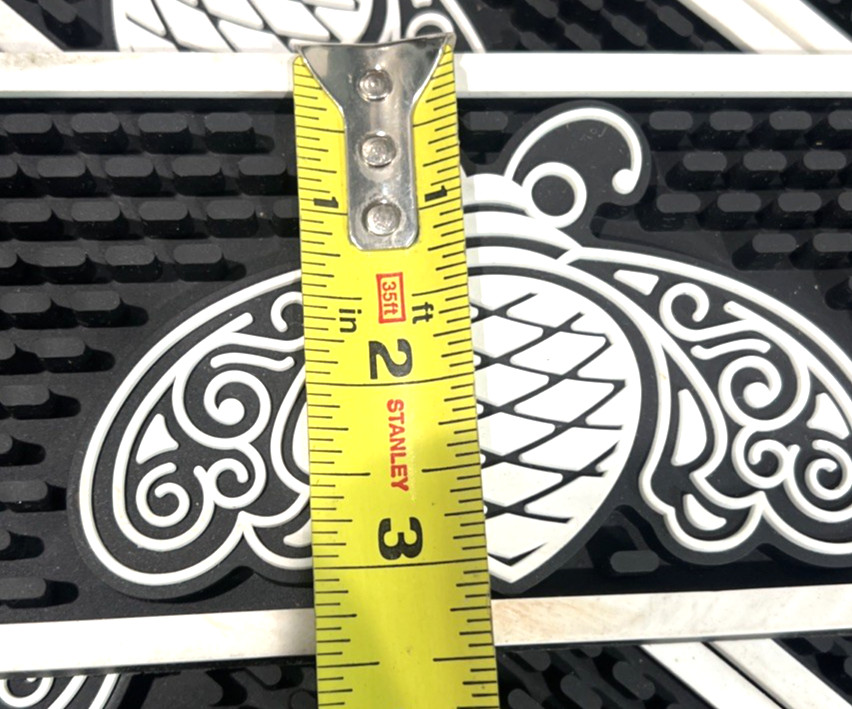 Patron Tequila Bar Mar Rubber Black/White 24"x3"