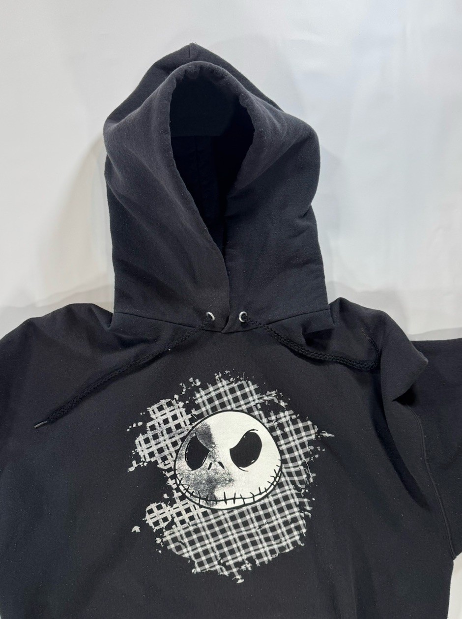 Nightmare Before Christmas Black Hoodie Disney Jack Skellington XL Pullover