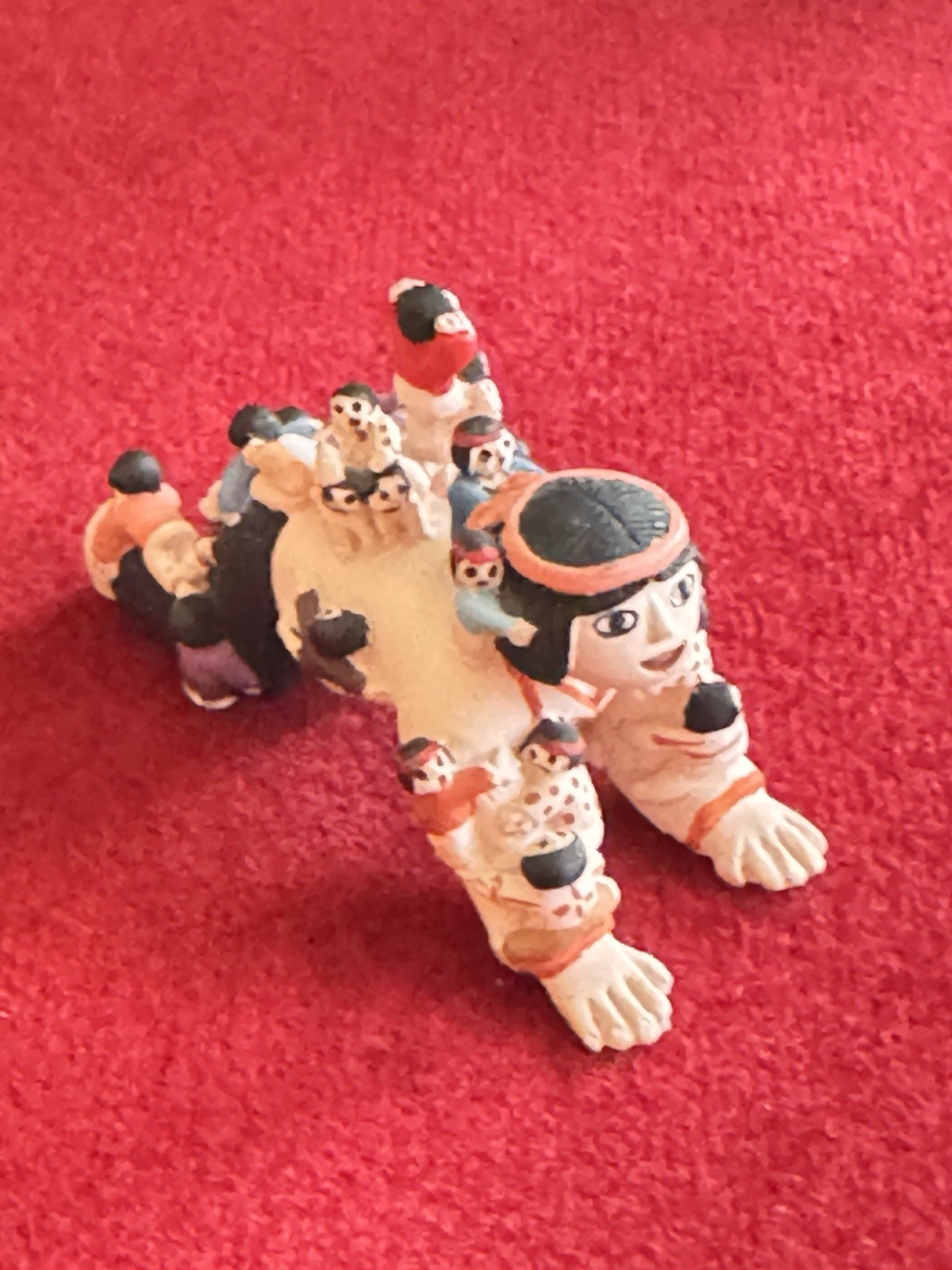 Vintage Storyteller Figurine with 25 Children Southwest Pueblo Design Mini 2.5"