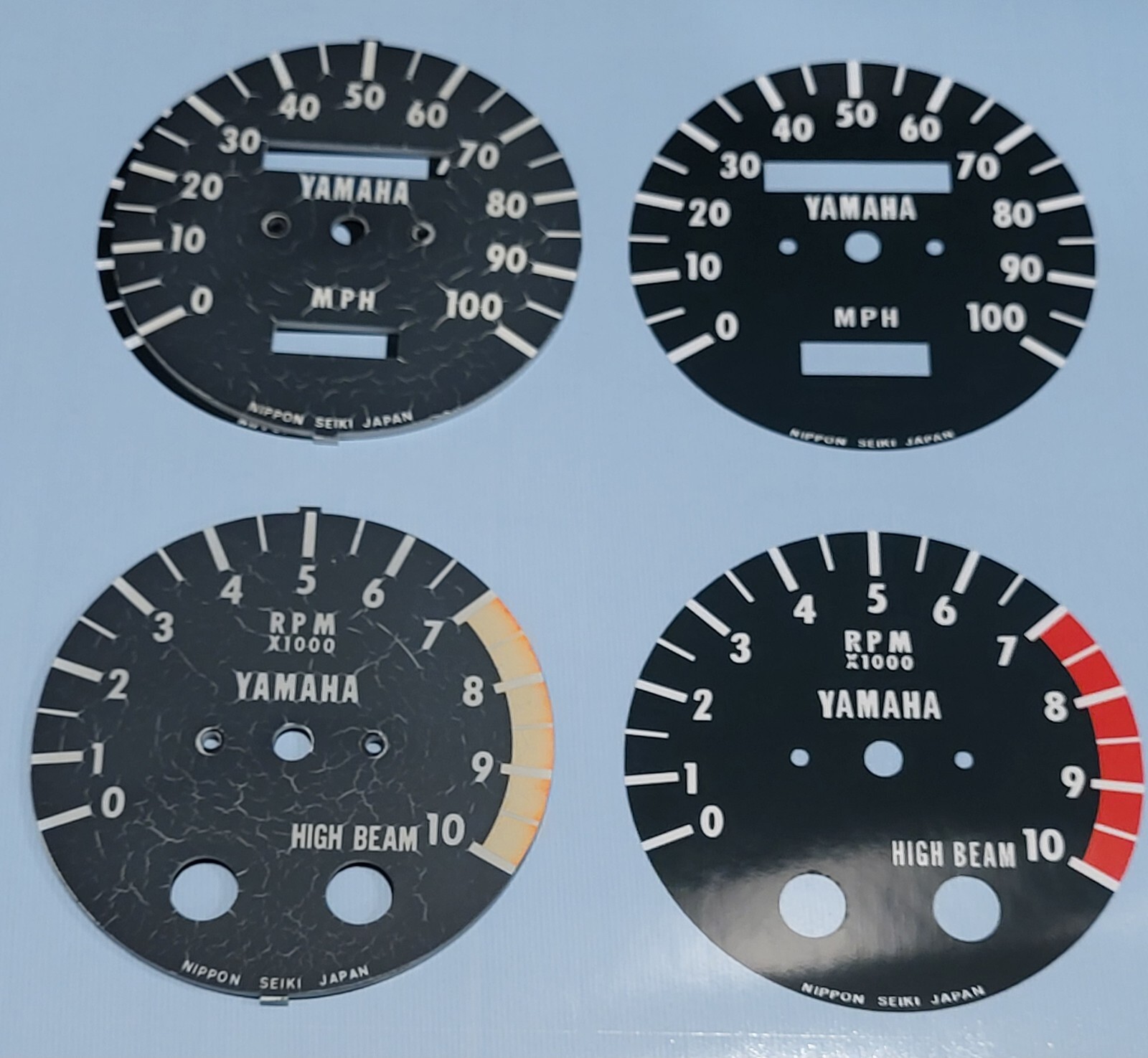 Yamaha Speedometer Tachometer Decals. YAMAHA DT250 DT400 Gauge Face