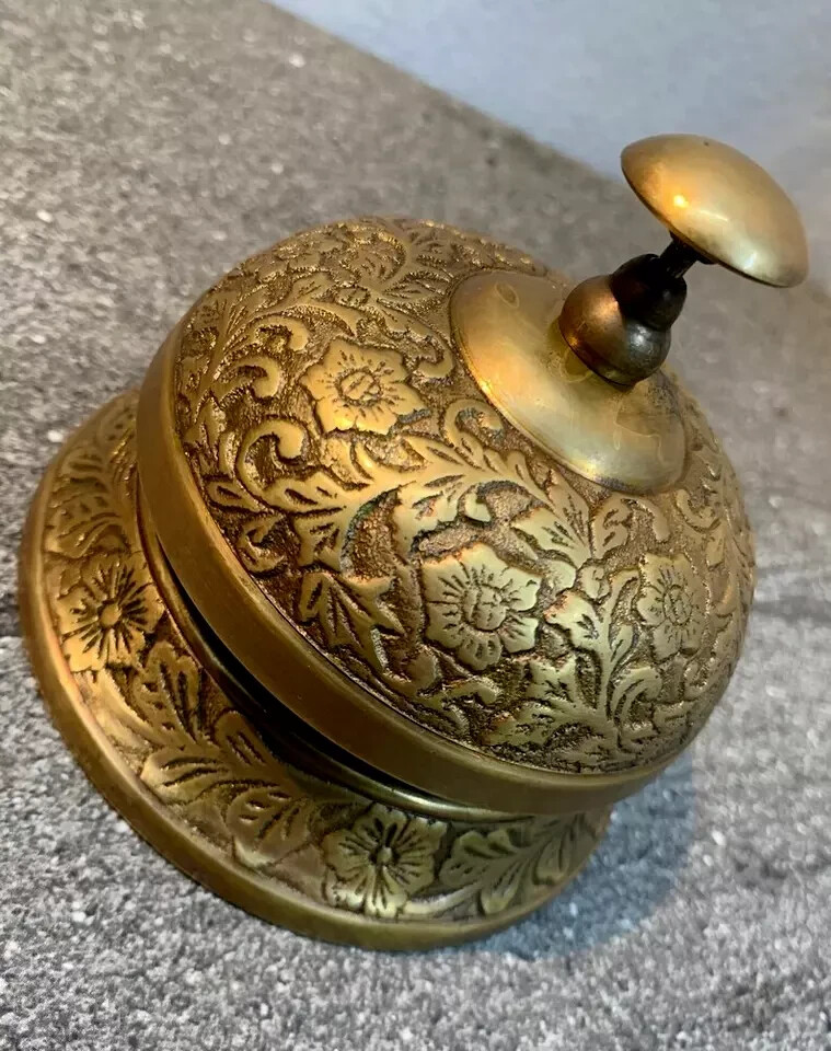 Table Desk Bell Antique Vintage Brass Hotel Service Ornate Reception Counter new