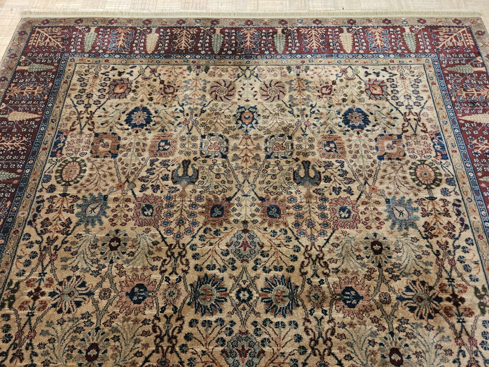 8x10 KARASTAN SAMOVAR TEAWASH KIRMAN VASE 901 -100% WOOL RUG EXCELLENT CONDITION