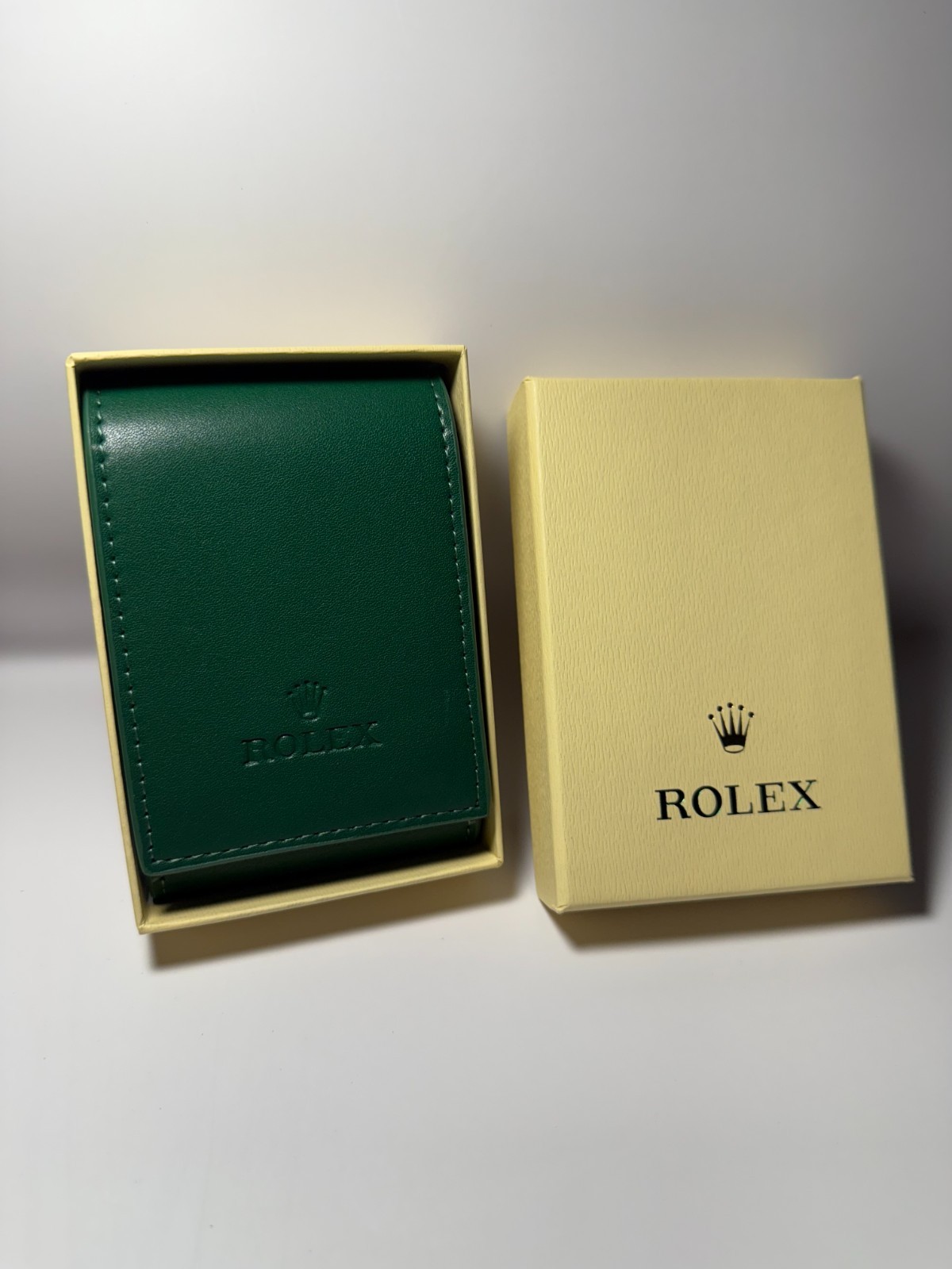 Premium Genuine Green Leather Travel Pouch – Service Center Edition