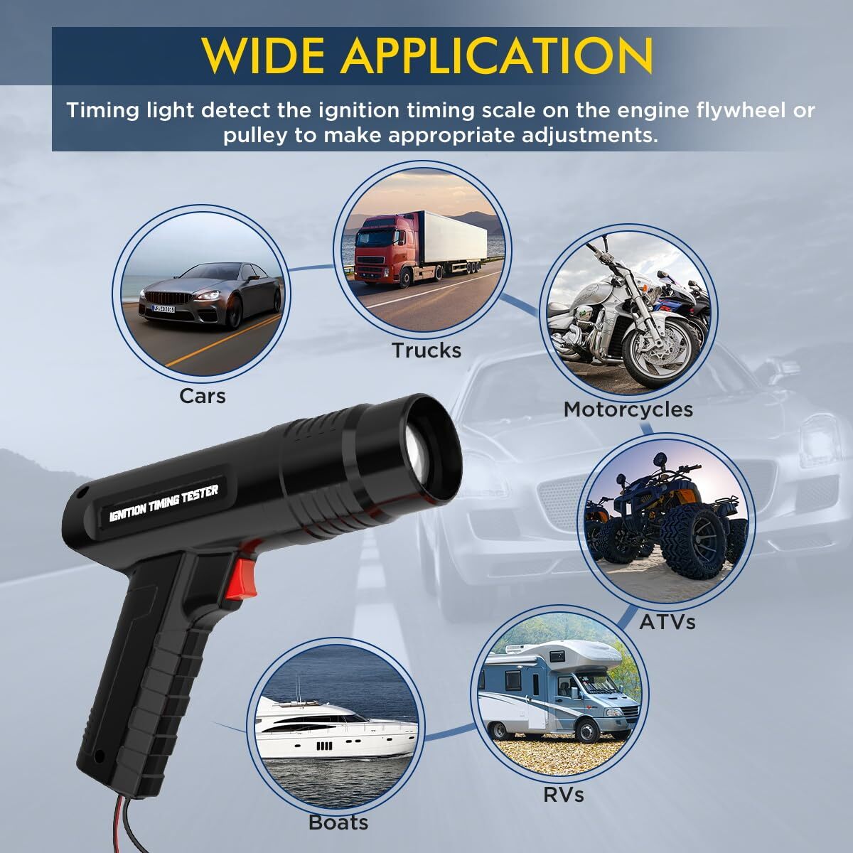 Advance Ignition Timing Light Inductive 12V Engine Automotive Timing Gun Lamp US