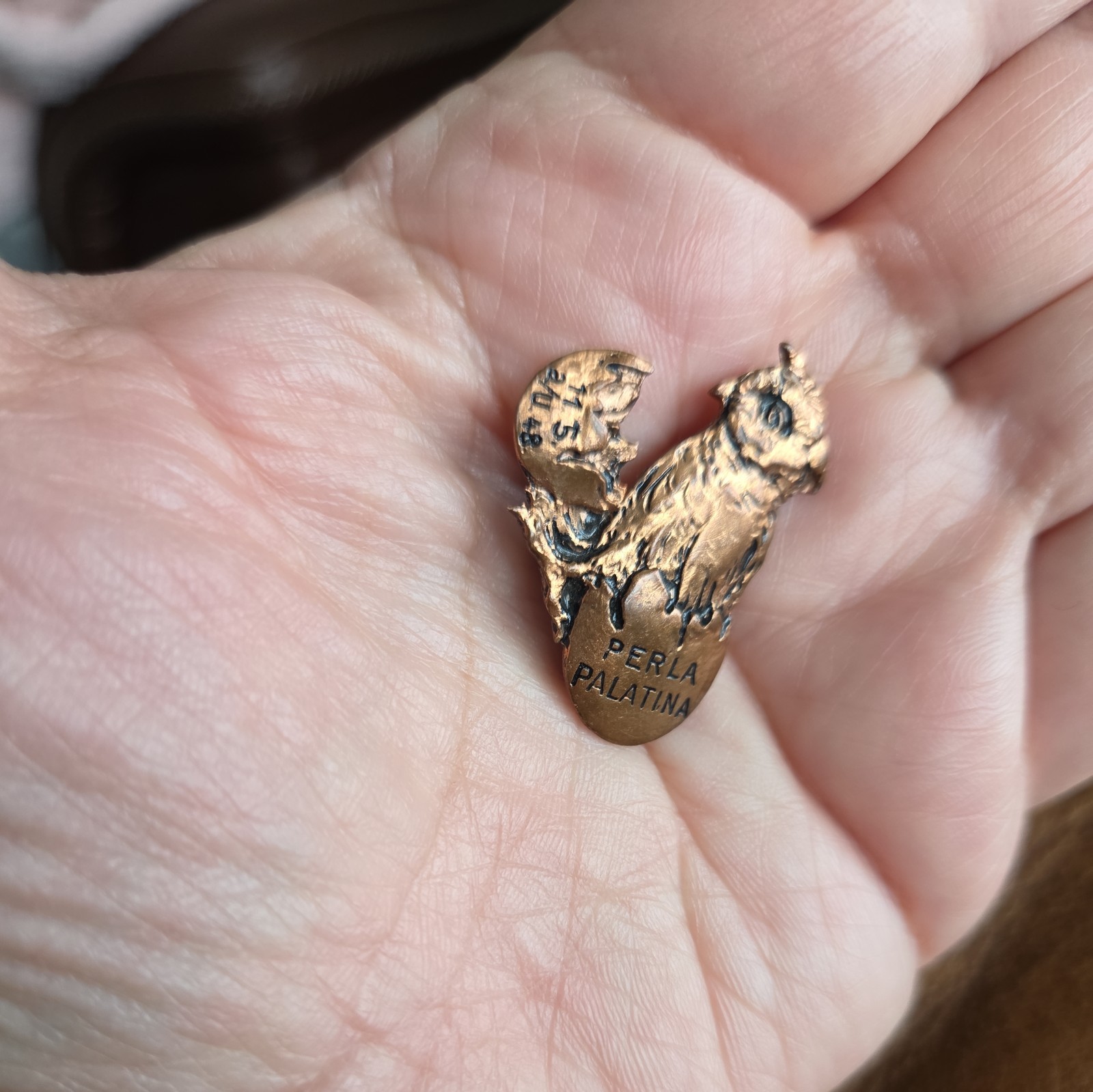 Vintage Lapel Pin Badge PERLA PALATINA German Bird coming Out of its Shell