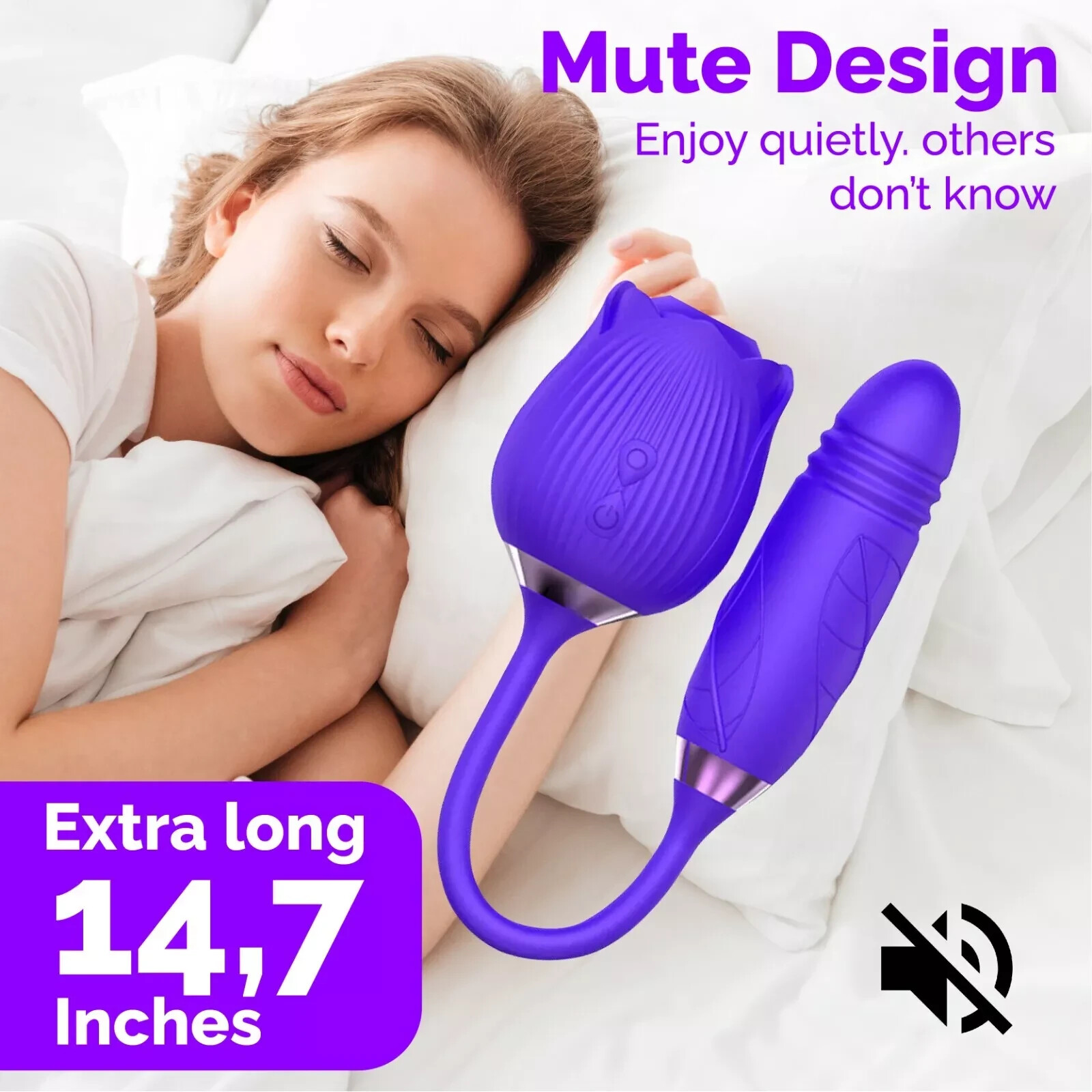 Rose Shape Sucking Vibrator Clitoral G-spot Suction Sex Toy 10 Speed WaterProof