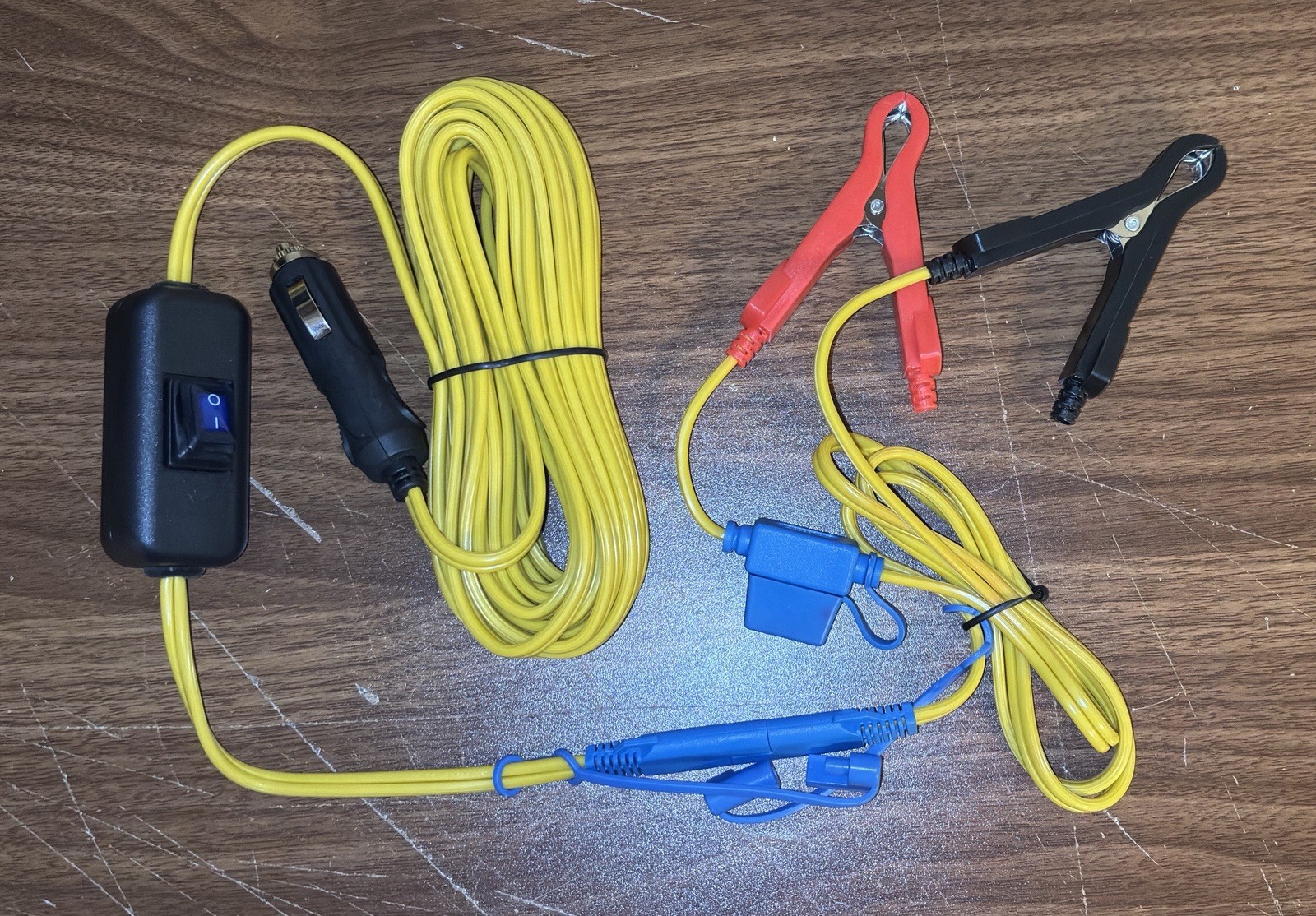NEW 12V Cigarette Lighter Jumper Cables w/ On/ Off Switch For Water Pump