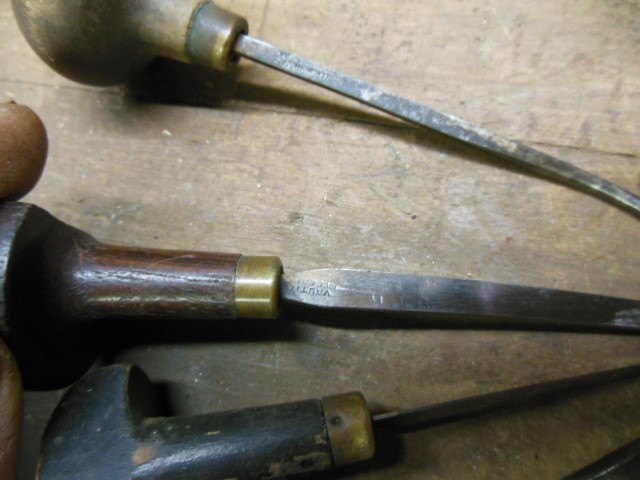 Vautier Hewes vintage engraving tool lot used chisel craft tools