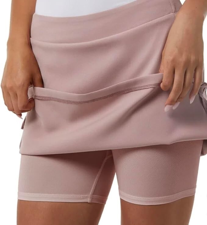 32 Degrees Cool Women's Soft 4-Way Stretch Comfort Skort, Pink, Size XL