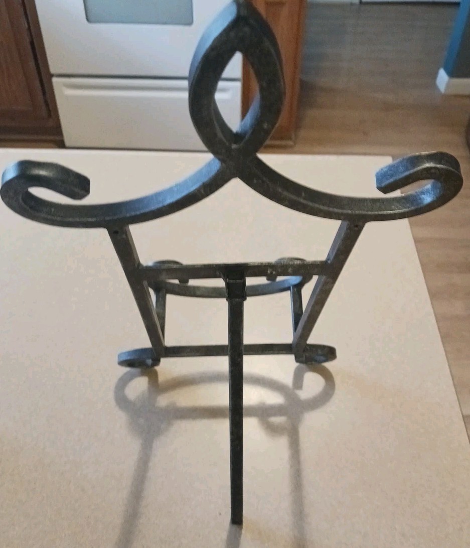 Iron Scrolled Black & Silver 16.5" Table Top Easel Display Stand Picture Holder