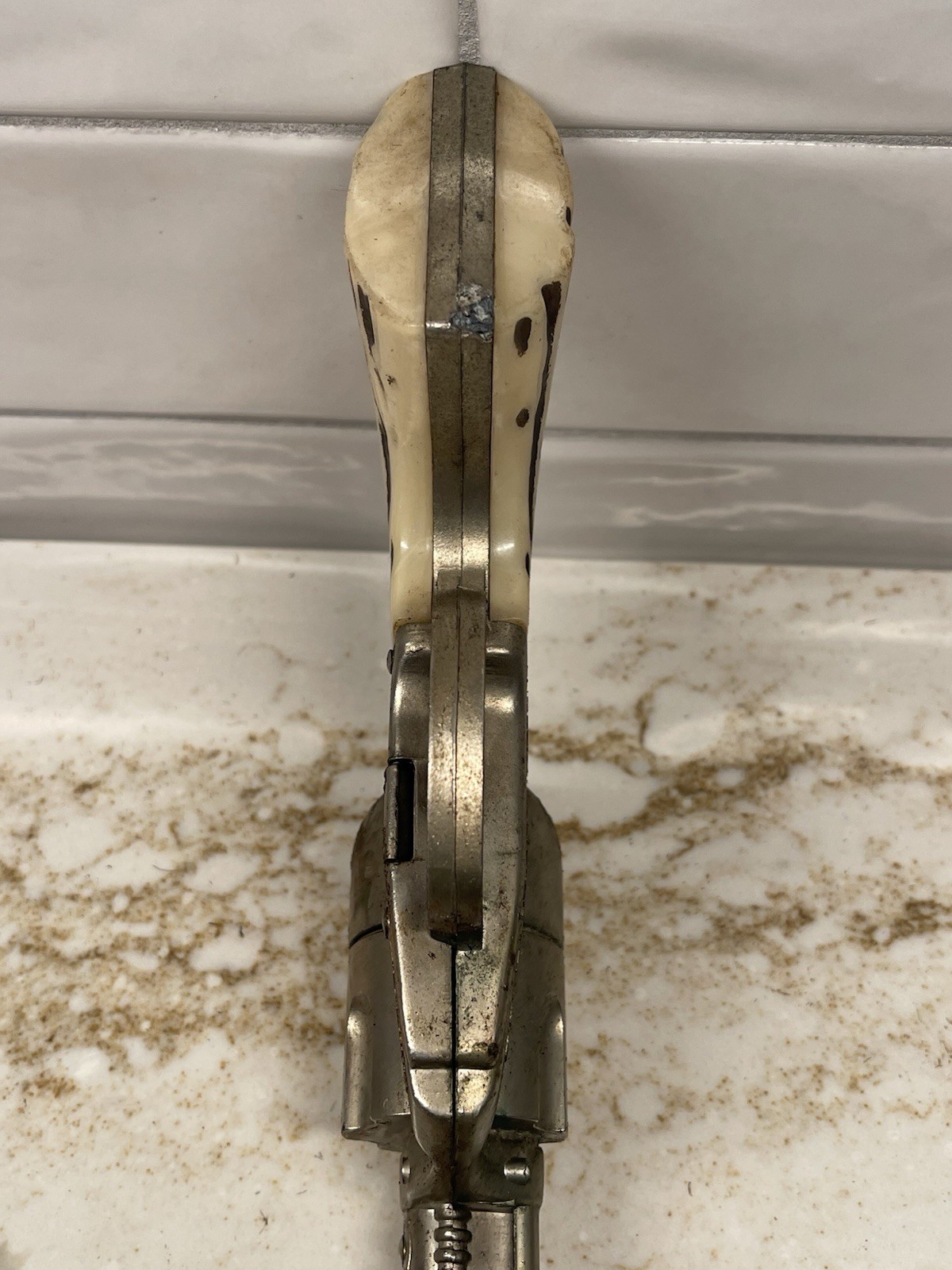 1960s VTG Mattel Fanner 50 Toy Cap Replica Gun Used Leather Holster MADE IN USA