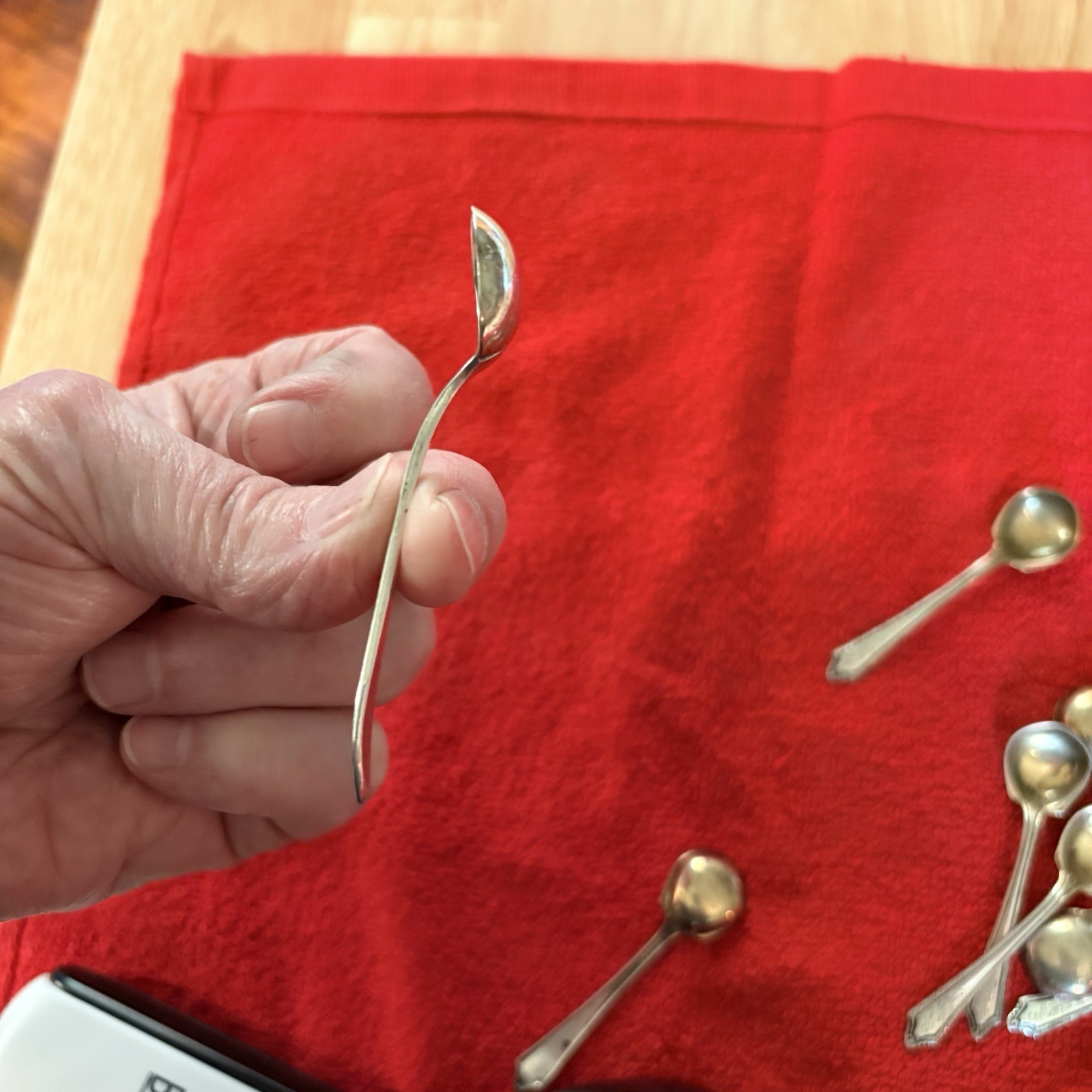 Sterling Silver Master Salt Spoon. Dominick & Haff. ‘Pointed Antique. 3". Nice.