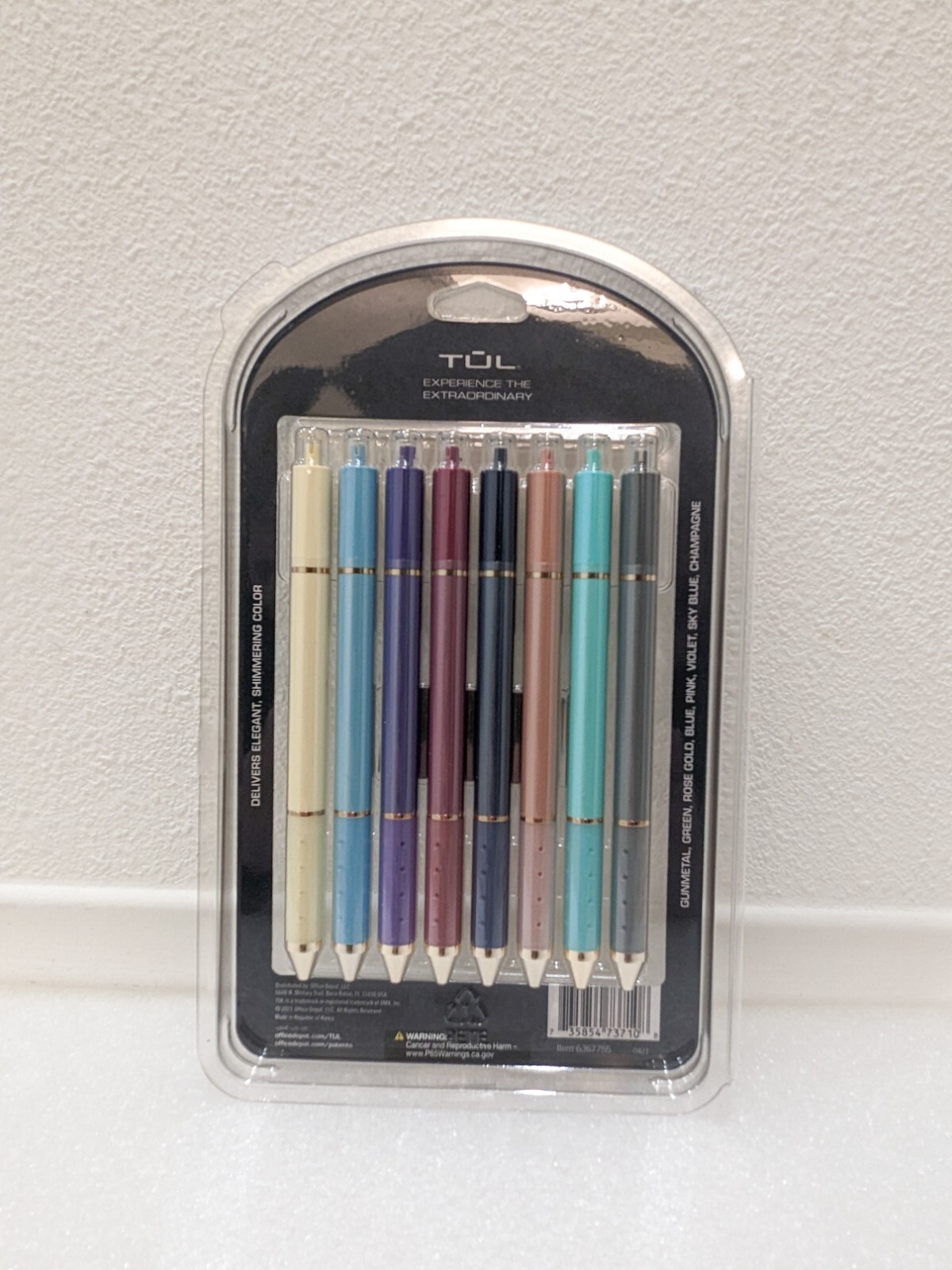 TUL Limited Edition GL Series Metallic Ink Retractable 0.8mm Gel Pens - 8 Pack