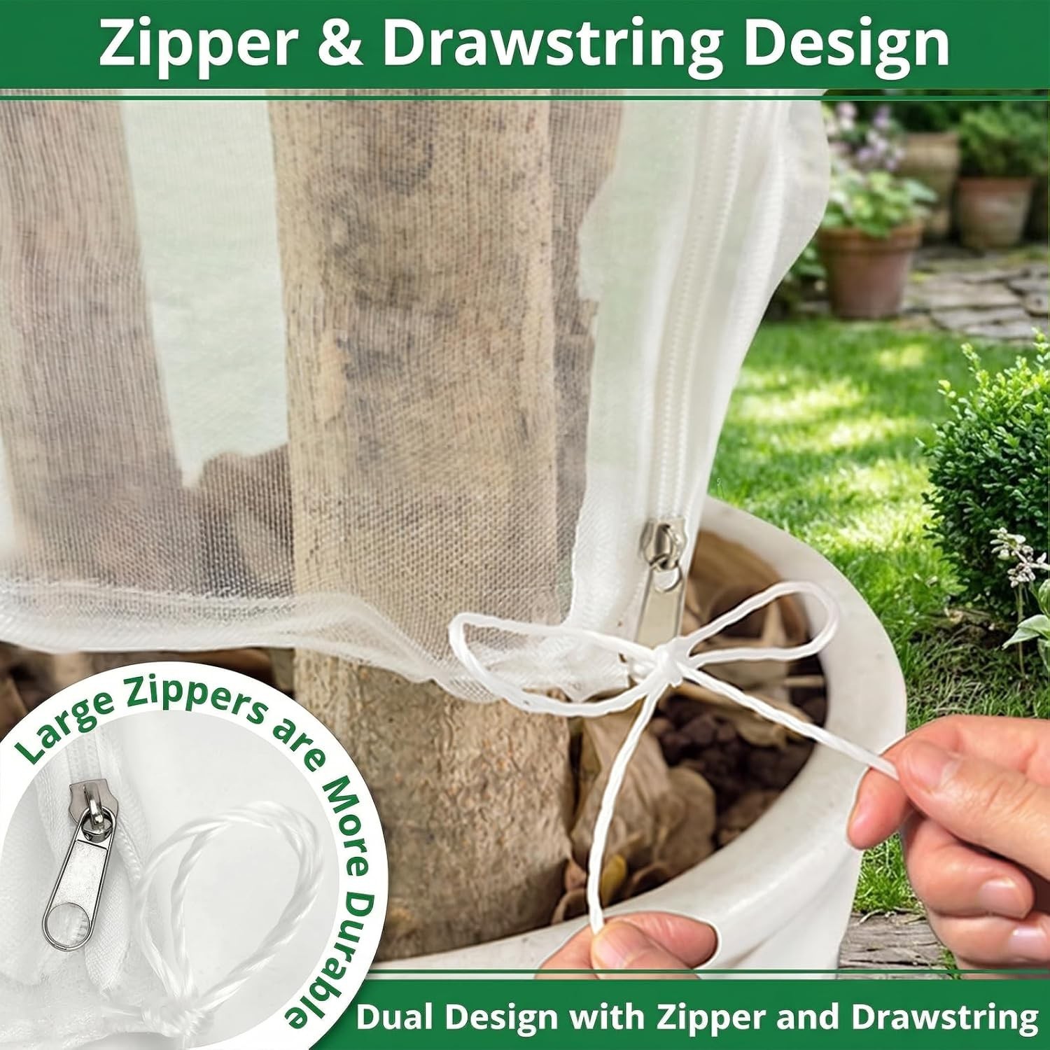 OZMI 4PCS Fruit Tree Blueberry Bush Netting Cover, 2.3X3.4 FT Bird Netting for G