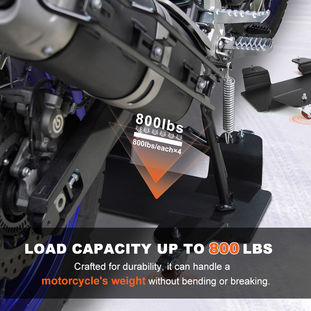 800lbs Motorcycle Center Stand Dolly Park & Move Center Stand Scooter Mover