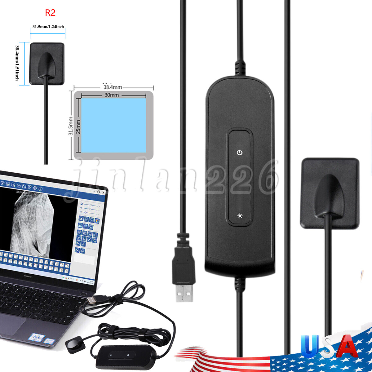 Intra Oral Rayos X Dental ray Sensor With SoftwareImage Sensor Size 2