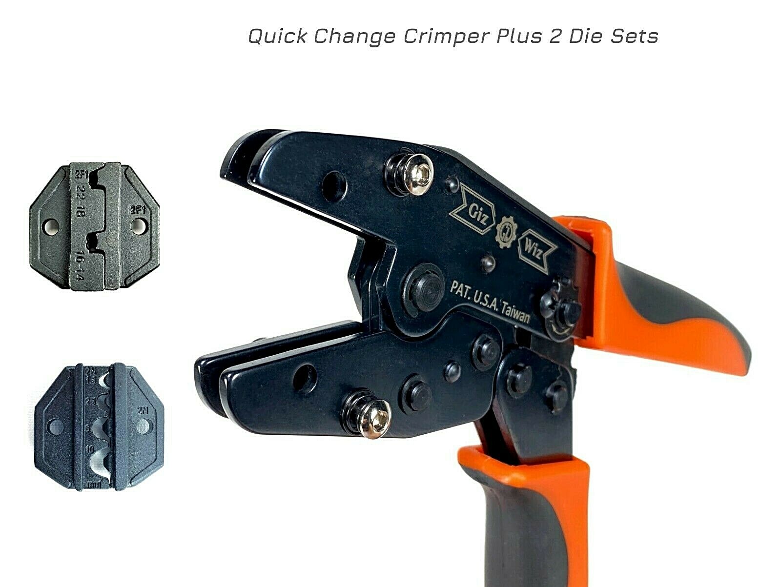 Quick Change Ratchet Crimp Tool 2 Die Non-insulated Flag Ring Terminal AWG 22-8