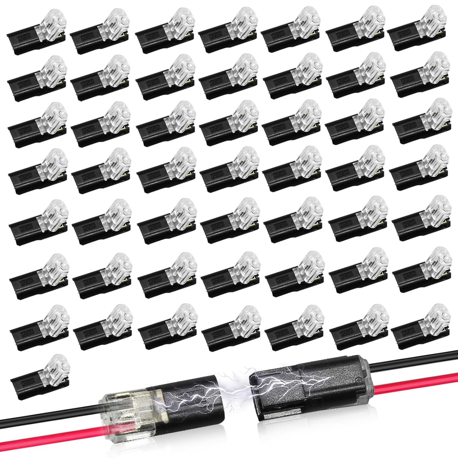 20/50pcs Double-Wire Plug-in Connector Led Light Strip Fast Connectors with 2Pin