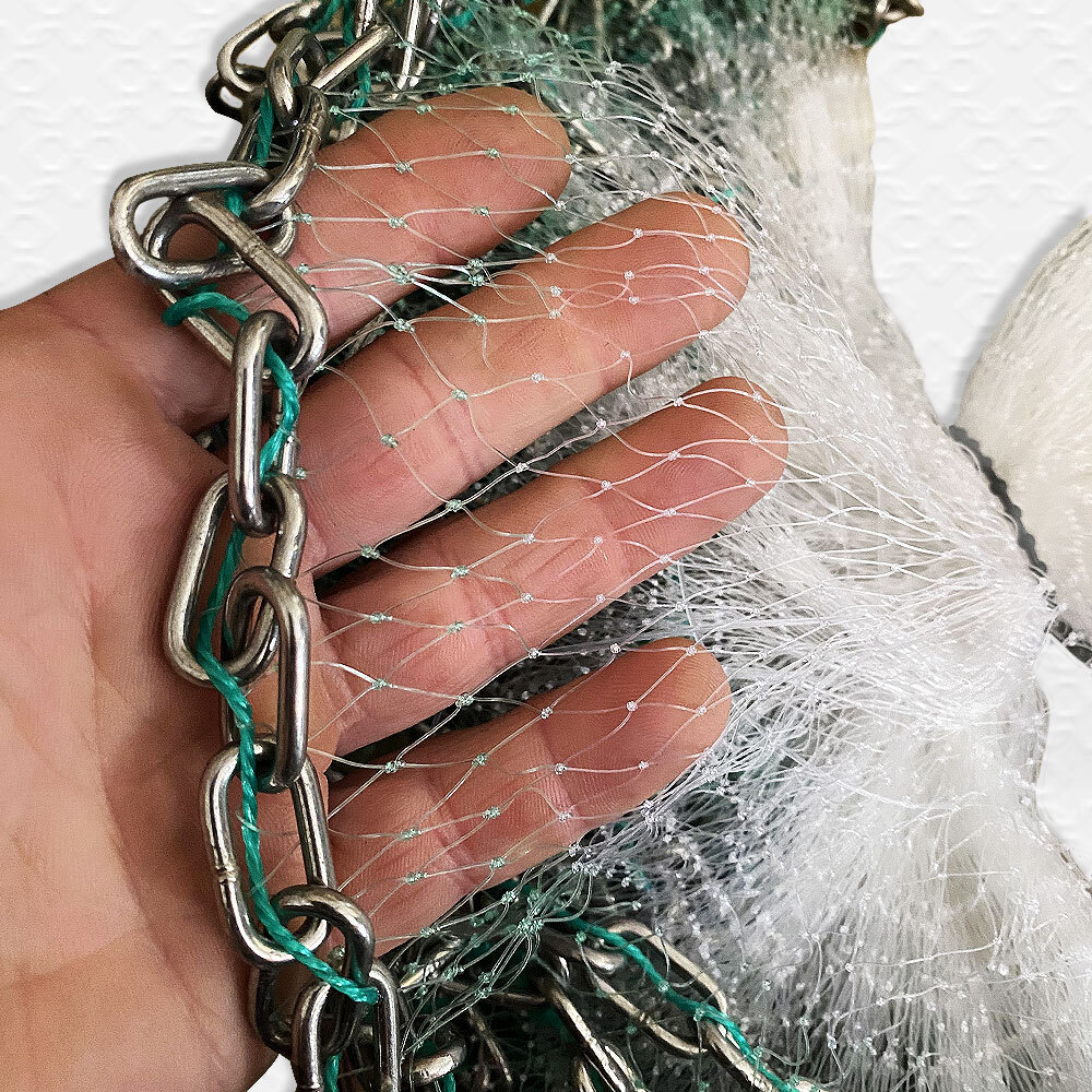 Cast Net 5-6-7-8-9-10 Ft Mono Drawstring 3/8"-1/2"-1" CHAIN Bottom. Best Quality