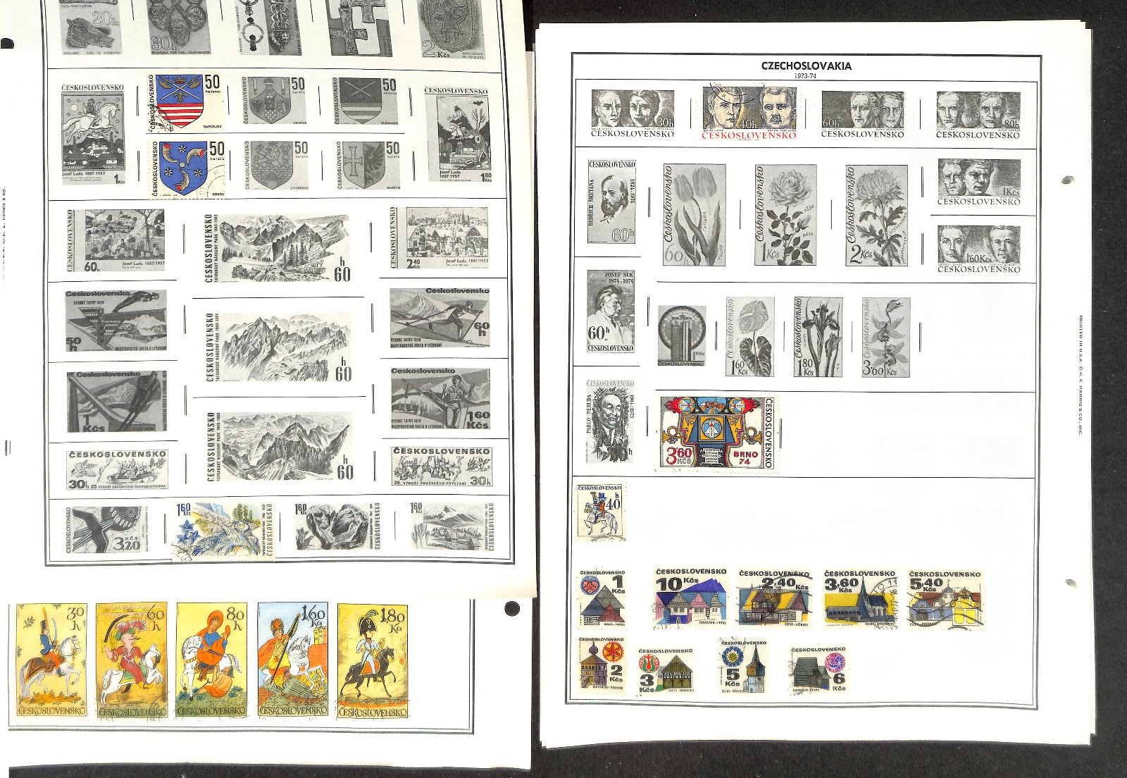 Czechoslovakia Stamp Collection on 50 Harris Pages, 1918-1983 (BK)