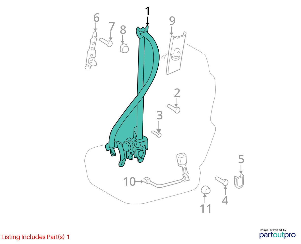 Seat Belt Front Bucket Pre-crash System Driver Fits 18-20 SIENNA 10324687