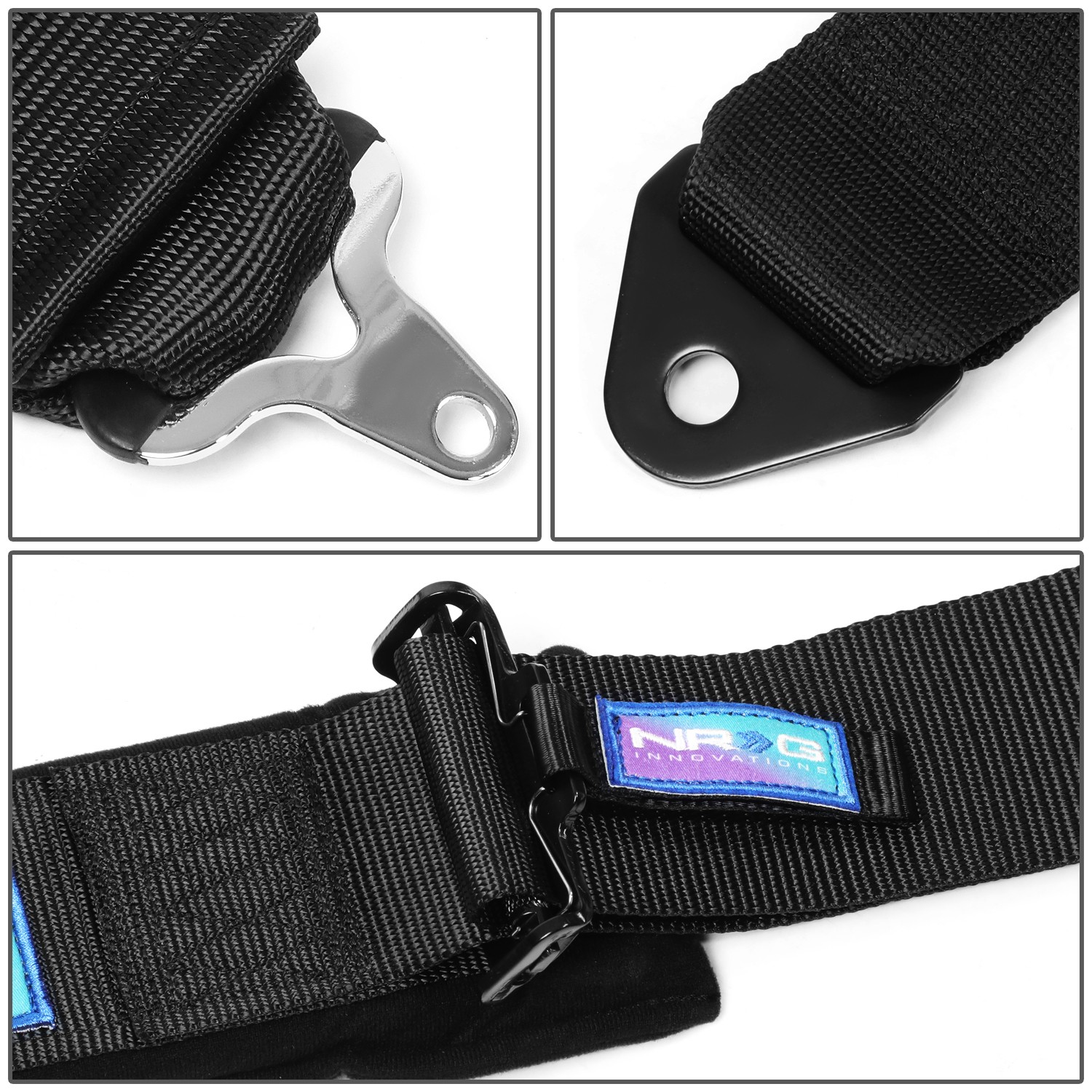 NRG INNOVATIONS SBH-B6PCBK 5-POINT 3"WIDTH SEAT BELT HARNESS W/CAM LOCK BUCKLE