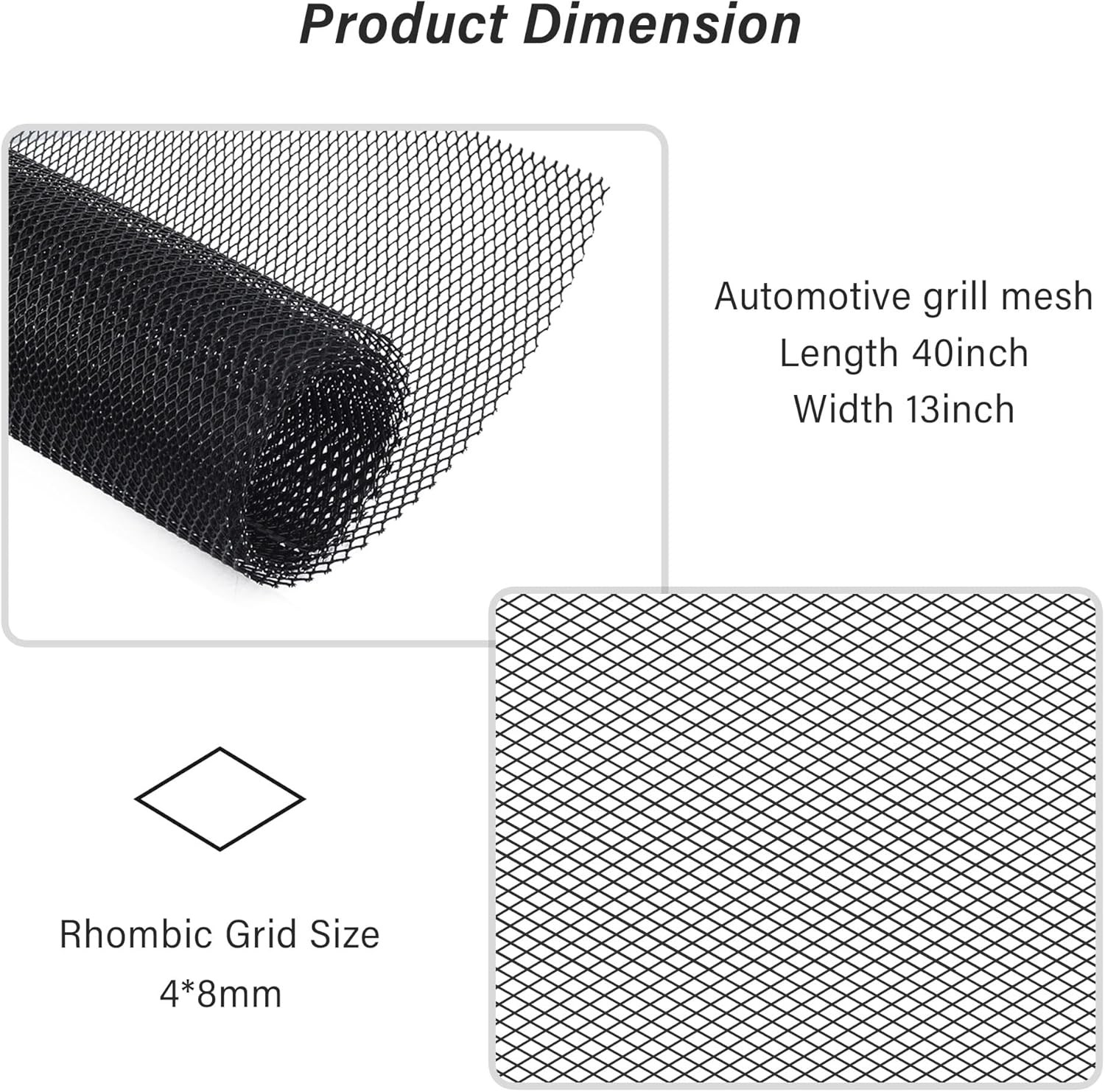 Malla Universal Para Parrilla De Auto De 40"X13" - Rejilla Automotriz De Ale