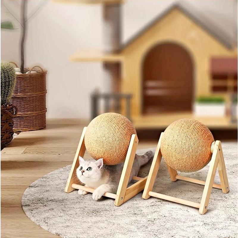 Cat Scratching Ball Kitten Sisal Rope Grinding Paws Claw Interactive Pet Toy