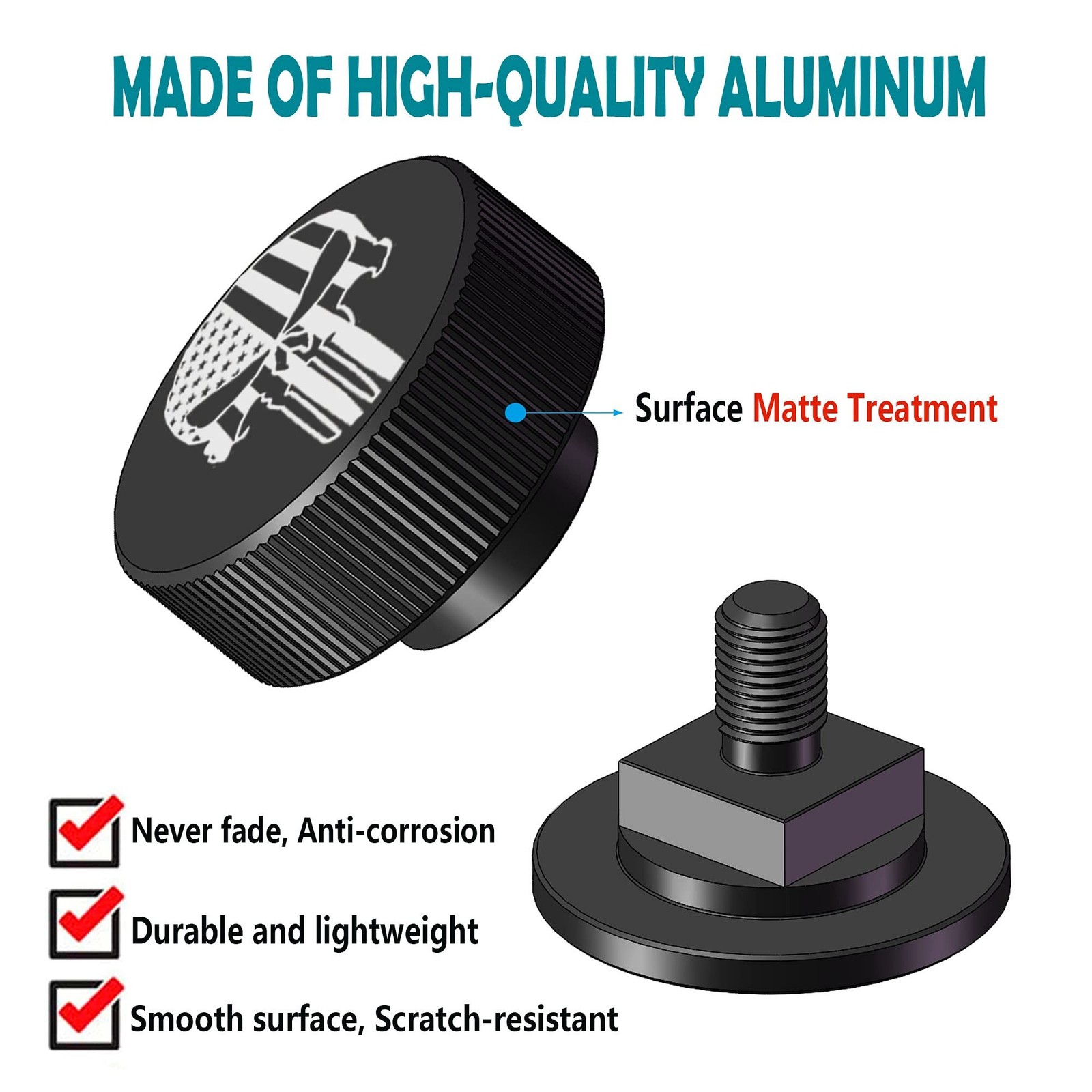 Welding Hood Helmet Pipeliner Fasteners -1Pair USA Flag Black Pattern Aluminu...