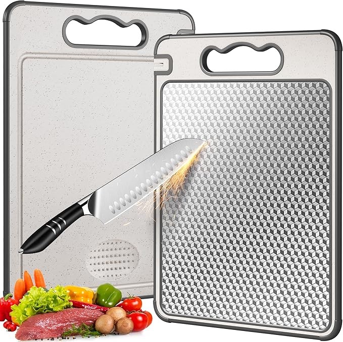 Stainless Steel Cutting Board Double-Sided Cutting Boards for Kitchen Camping US