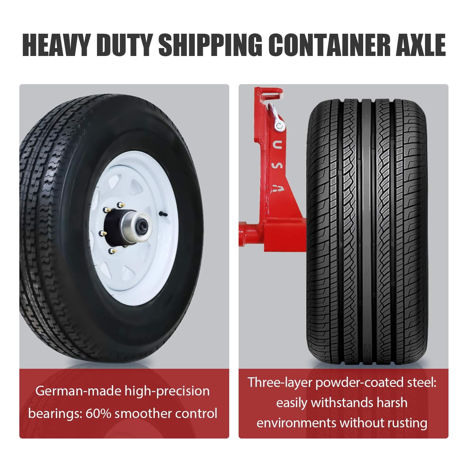 New upgrade superior Shipping Container Wheels/8x6.5 Lug/Container mobile Kits