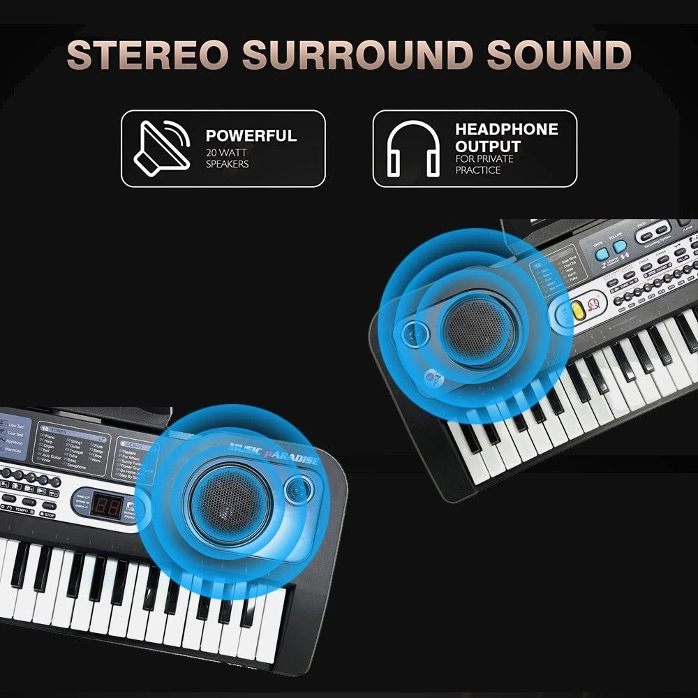 61 Key Electric Digital Piano Keyboard 200 Tones w/ Microphone Gift for Beginner