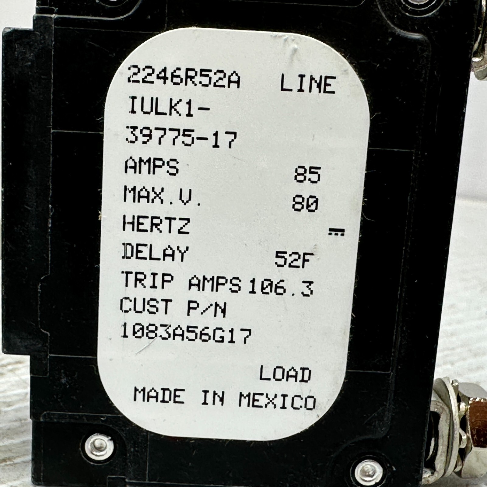 Genuine Thermo King – 41-2455 – 85A Manual Reset Circuit Breaker – NOS
