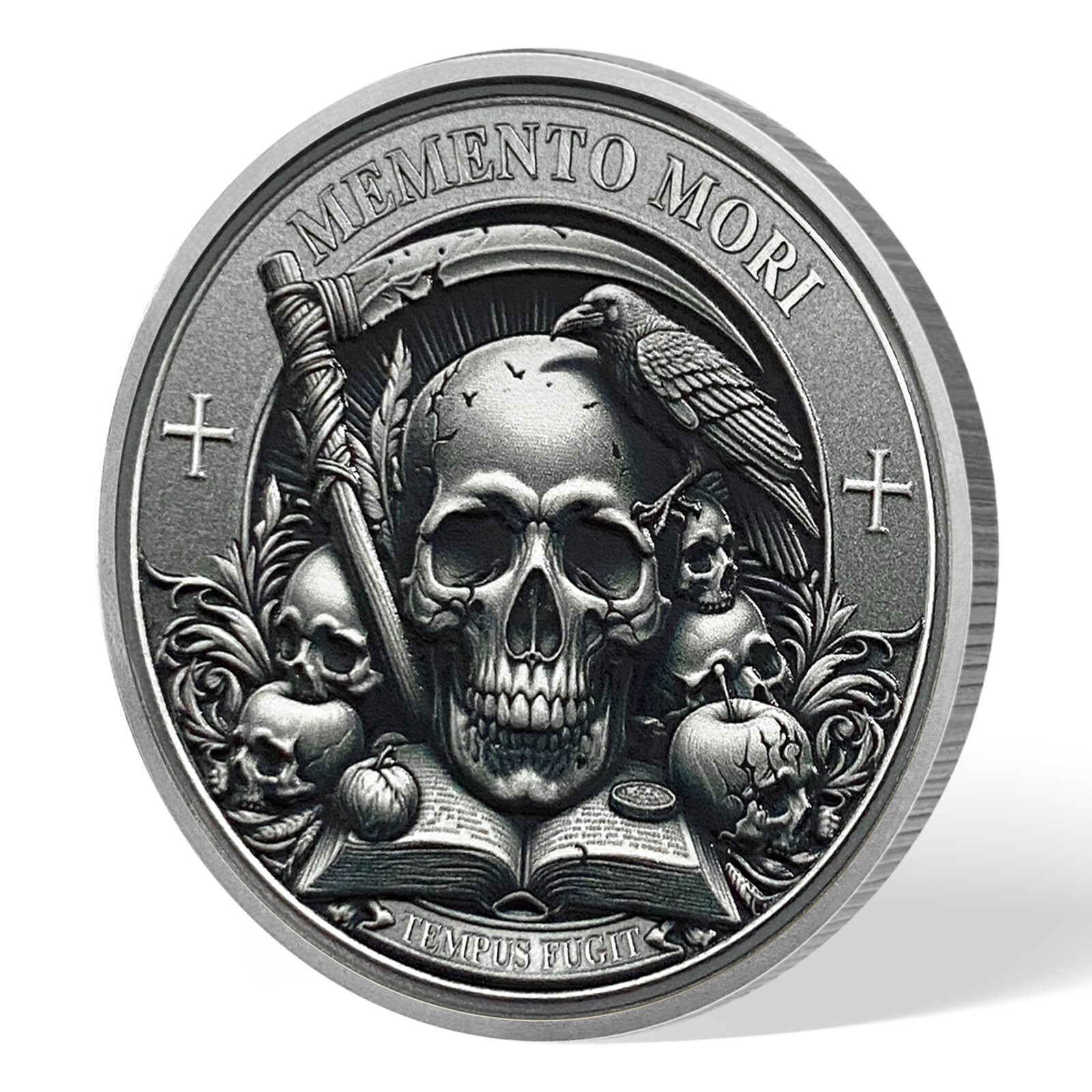 3D Skull Stoic Coin Memento Mori Coin Memento Vivere Coin Gifts For Men Women