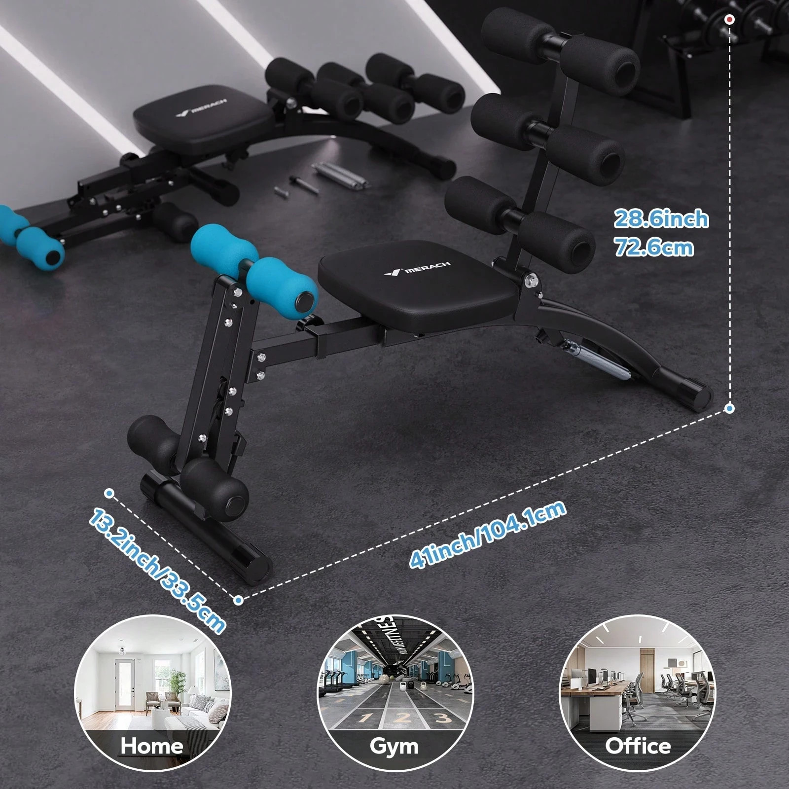Ab Workout Bench for Home Gym - Multi-Functional Adjustable Ab Trainer