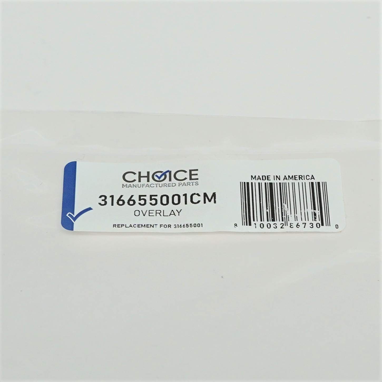 Choice Parts 316655001 for Frigidaire Range Oven Control Overlay