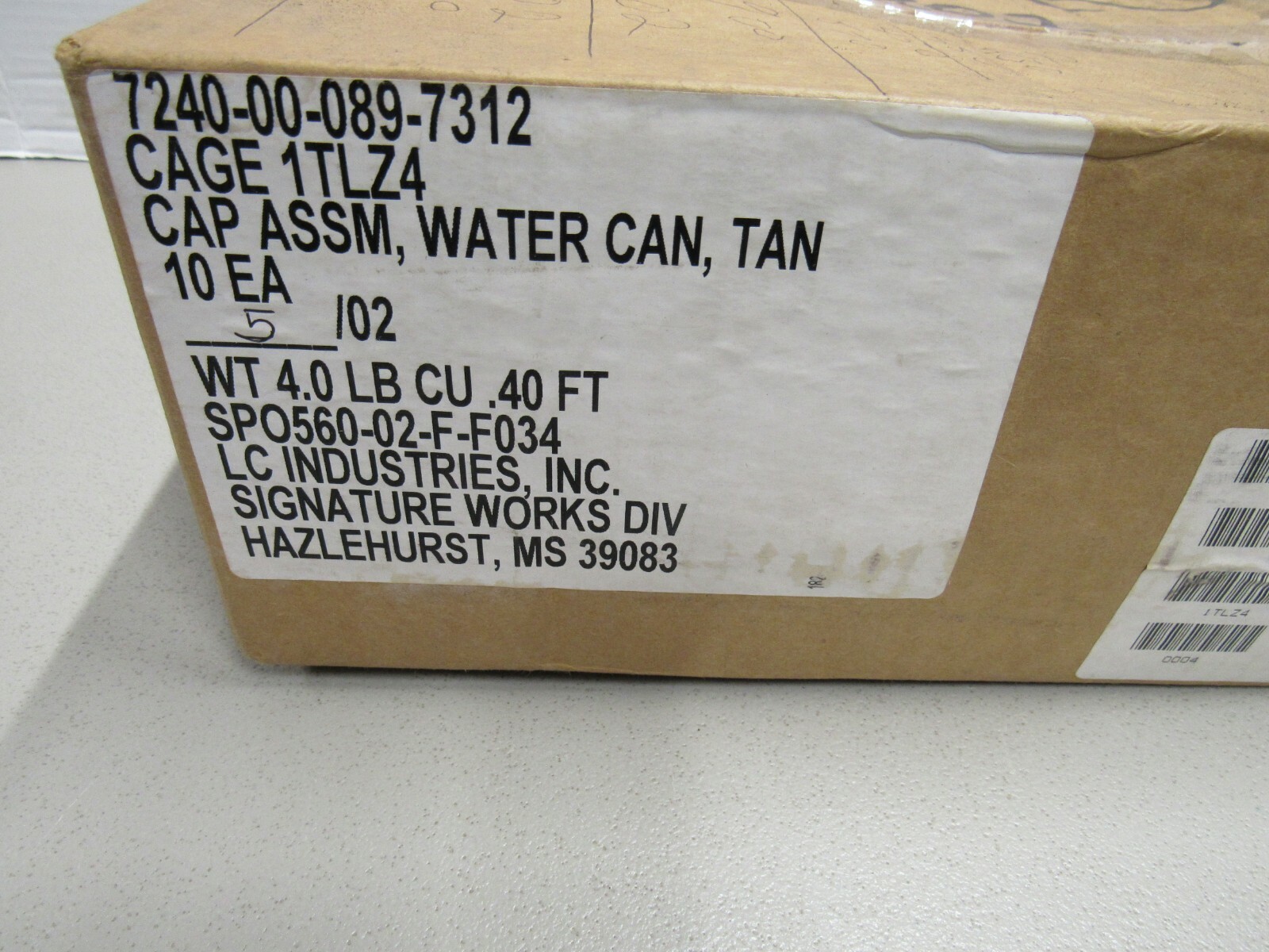 US MILITARY SCEPTER LCI 5 GALLON WATER CAN REPLACEMENT LID CAP DESERT TAN